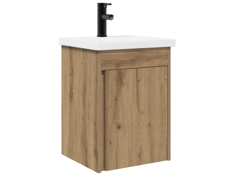  Meuble de rangement salle de bain avec robinet chêne artisanal shl3308  - Conforama A