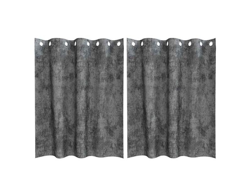  Lot de 2 rideaux en velours, rideaux de fenêtre gris 140 x 140 cm velours cf44198  - Conforama A
