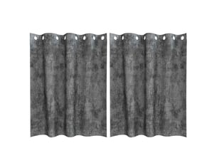 Lot de 2 rideaux en velours, rideaux de fenêtre gris 140 x 140 cm velours cf44198