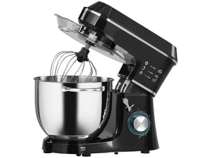 Robot pâtissier 1400 w, robot pétrin professionnel 7 l avec 6+p vitesses, crochet pétrisseur, noir