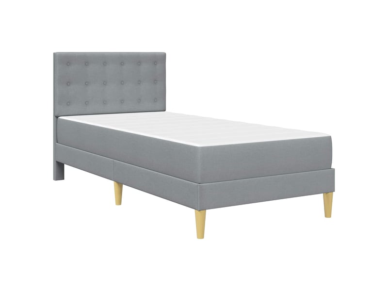  Lit simple- lit adulte -  cadre de lit avec matelas gris clair 100 x 200 cm tissu  - Conforama B