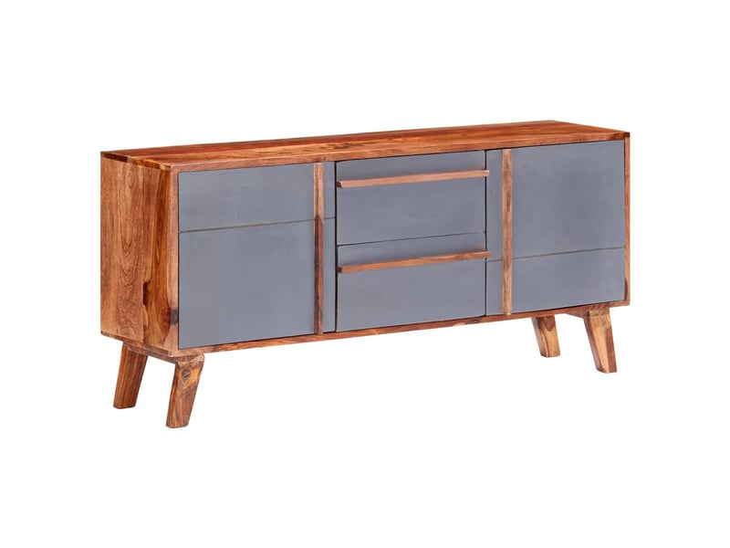  Buffet salon, buffet de rangement gris 120x30x55 cm bois massif  - Conforama B