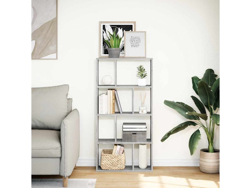  Bibliothèque, meuble de rangement salon sonoma gris 60x20x120,5 cm bois d'ingénierie  - Conforama C