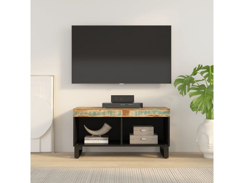  Meuble tv - banc tv - meuble de rangement 85x33x43,5 cm bois massif de récupération  - Conforama B
