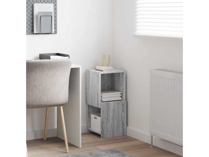  Meuble d'angle, meuble de rangement salon 30,5x30x65cm bois d'ingénierie gris sonoma  - Conforama D