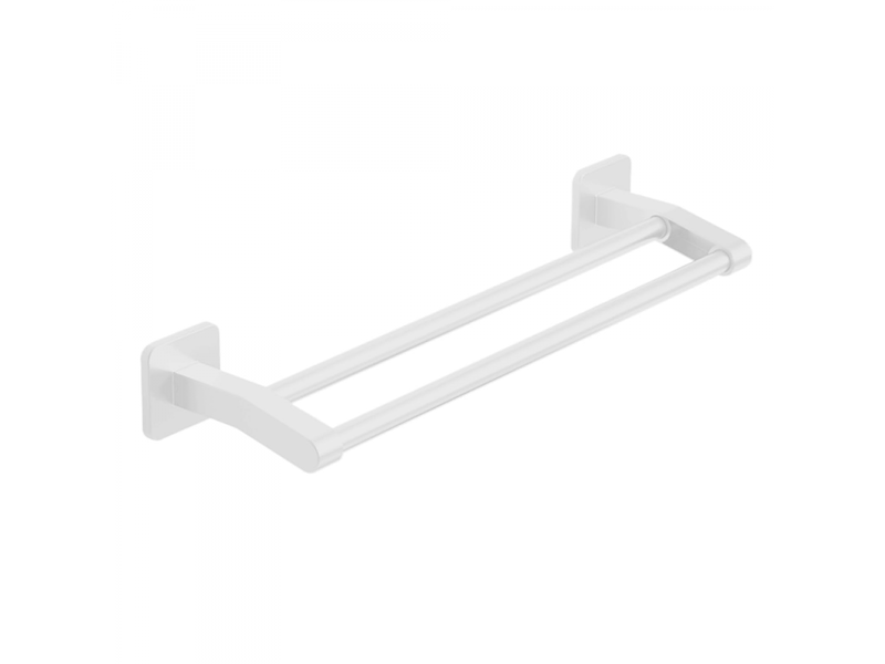  Porte-serviettes de salle de bain, barre porte-serviettes double, sans perçage, 40 cm, blanc XLH-ZLS-000893ZLS - Conforama A