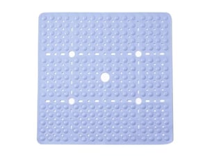 Tapis de douche à ventouses - 69 x 69 cm - bleu