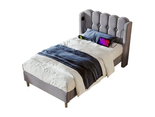 Lit simple 90x200 cm HAUSS SPOLE   coloris gris