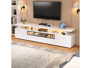 Meuble tv coloris blanc 180 cm <strong></strong> <strong></strong>