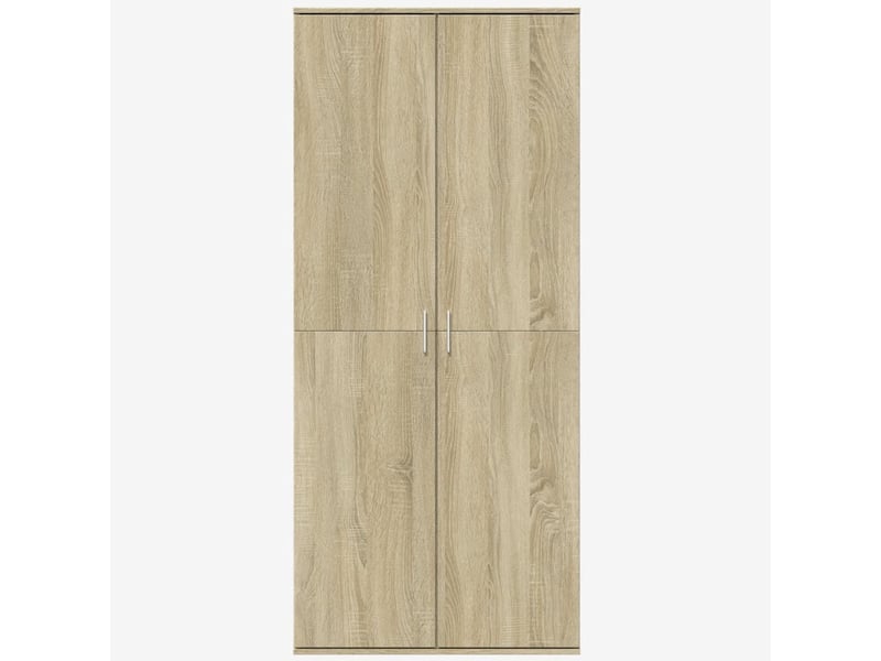 Buffet haut, meuble de rangement salon chêne sonoma 80x35x180 cm bois d'ingénierie - Conforama C
