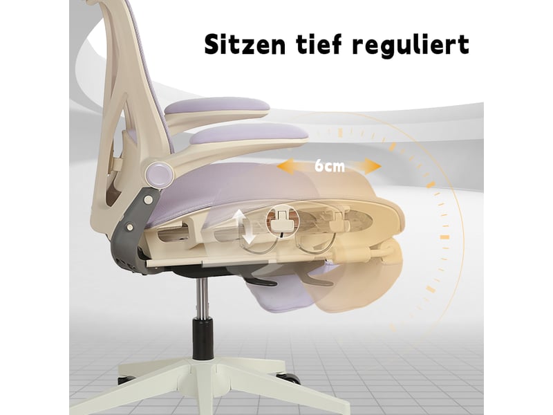 Chaise de bureau ergonomique pliable violette, gain de place avec appui-tête 3d et repose-pieds - Conforama D