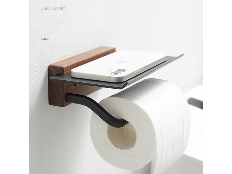  Porte-rouleau de papier toilette - avec étagère acier  - Conforama C