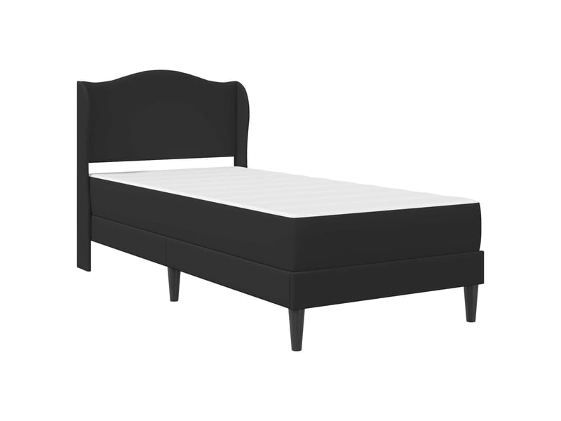  Lit simple- lit adulte -  cadre de lit avec tête de lit noir 100 x 200 cm simili cuir  - Conforama B