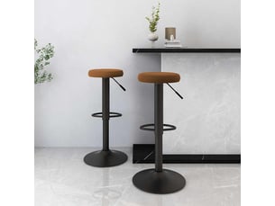 Lot de 2 tabouret de bar, chaise de bar marron velours shl43711