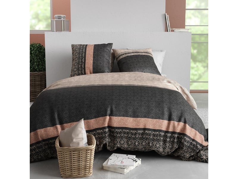  Parure de lit 220x240 cm coton lilas PD25959 - Conforama B