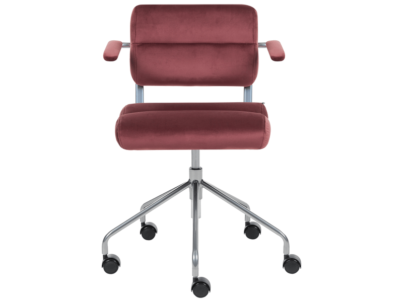 Chaise de bureau candor velours rouge bordeaux - Conforama D