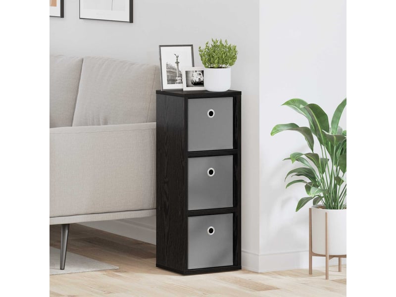  Buffet - bahut - meuble de rangement avec tiroir chêne noir 25,5 x 22 x 69,5 cm  - Conforama B
