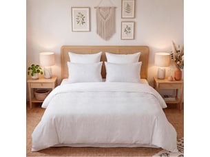 Parure housse de couette 3d microfibre 260x240 cm thalia blanc, par soleil d'ocre