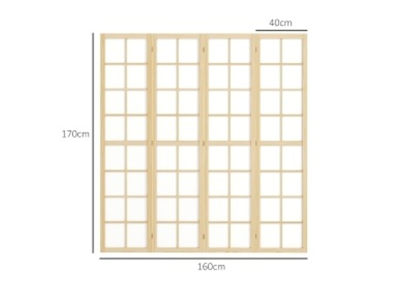  Paravent 160x170 cm pliable en bois naturel  - Conforama E