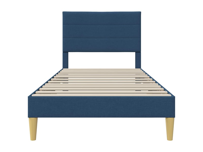  Lit simple- lit adulte -  cadre de lit avec tête de lit bleu 100 x 200 cm tissu  - Conforama C