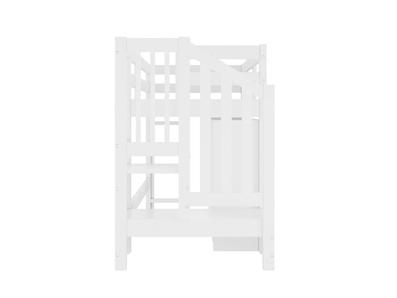  Lit mezzanine enfant,90x200 cm,avec rangement, bibliothèque et led,mdf,blanc  - Conforama E