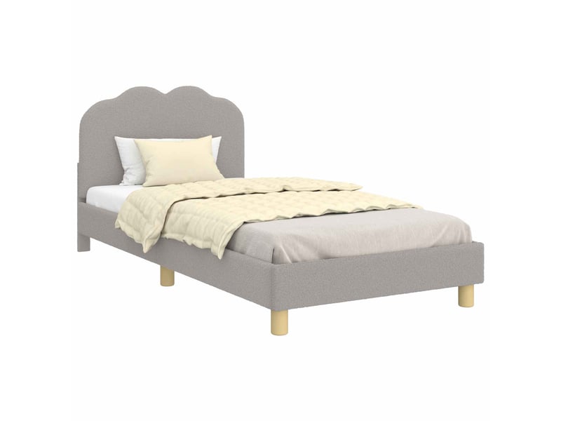  Cadre de lit pour enfants - lit jeune avec tête de lit gris clair 90x200 cm  - Conforama C