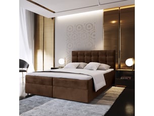 Lit avec rangement 140x200 cm <strong>MASSENO</strong>  <strong></strong> coloris marron
