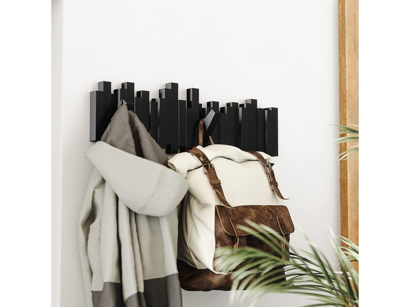 Porte-manteau mural moderne, créatif pour touches de piano avec 5 crochets pliants, noir XJD001172ZLS - Conforama D