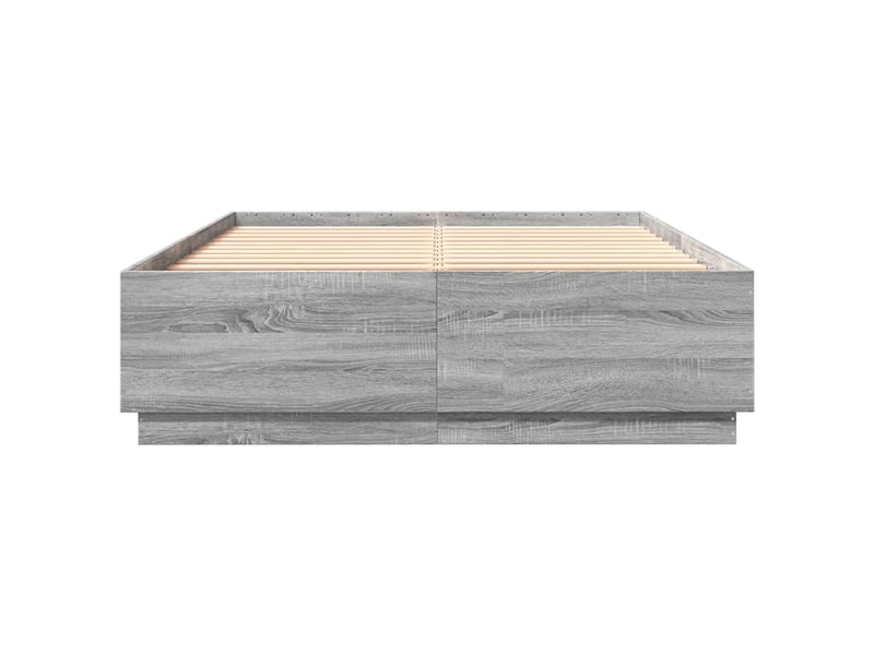  Lit double- lit adulte -  cadre de lit sans matelas sonoma gris 160x200 cm  - Conforama C