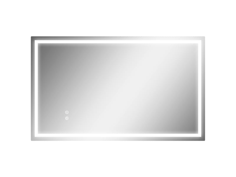  Miroir de salle de bain avec éclairage led réglable à 3 couleurs et revêtement antichoc, verre et métal, 100 x 3 x 60 cm  - Conforama B