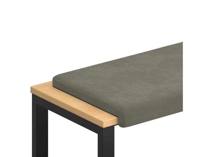  Coussin de banc, coussin d'assise, coussin de canapé velours côtelé gris clair profondeur 35 cm cf53886  - Conforama A