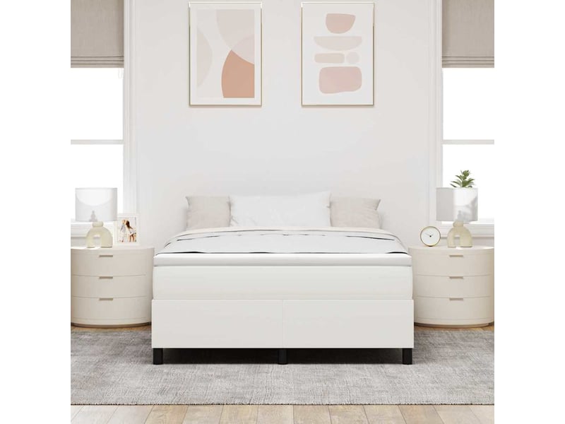  Lit double- lit adulte -  cadre de lit plateforme crème 160 x 200 cm  - Conforama B