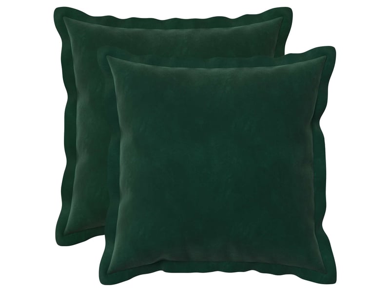  Lot de 2 coussins avec oreiller, coussins décoratifs houten vert foncé fløjl cf51234  - Conforama A