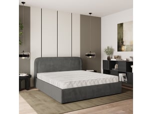 Lit coffre 180x200 cm <strong>MASSENO</strong> <strong></strong> coloris gris
