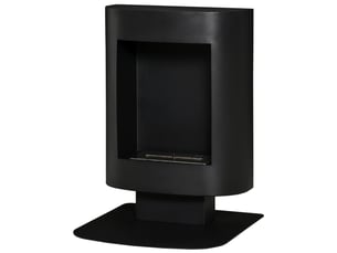 Cheminée noire au bioéthanol sur pied, réservoir 0,9 l, 20 m², 46,5 x 53 x 65 cm