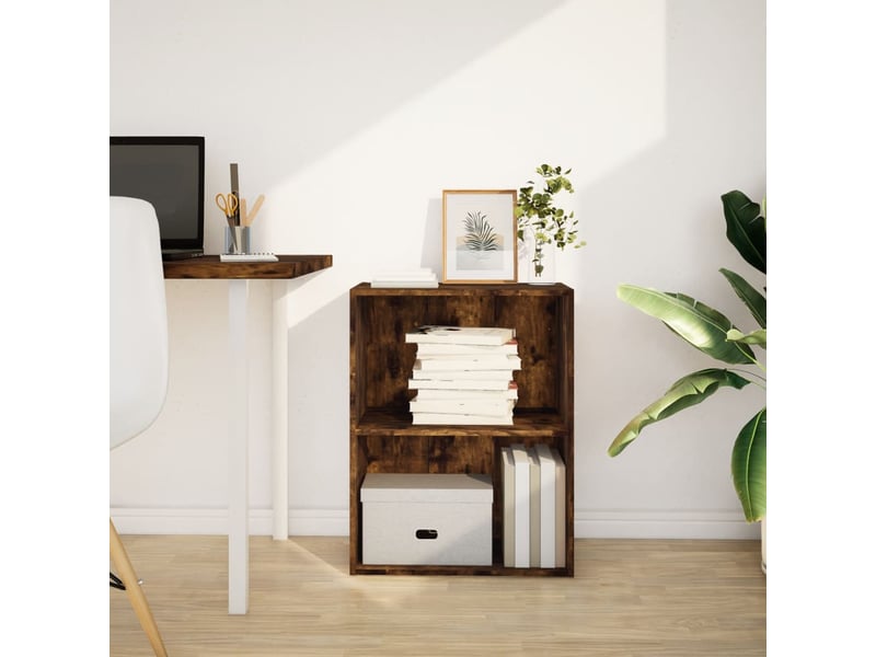  Bibliothèque, étagère de rangement chêne fumé 60x30x77 cm bois d'ingénierie  - Conforama C