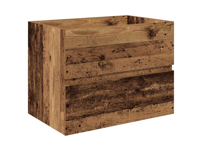  Meuble de lavabo avec bassin et robinet intégrés vieux bois shl8478  - Conforama C