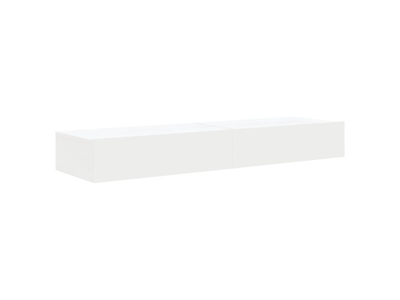  Meubles tv - banc tv - meuble de rangement avec éclairage led 2 pcs blanc 60x35x15,5 cm  - Conforama C