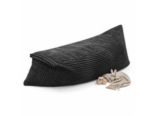 Fauteuil pouf convertible 180x125 cm gris foncé en corduroy, 3 positions pour s'asseoir, se détendre ou dormir