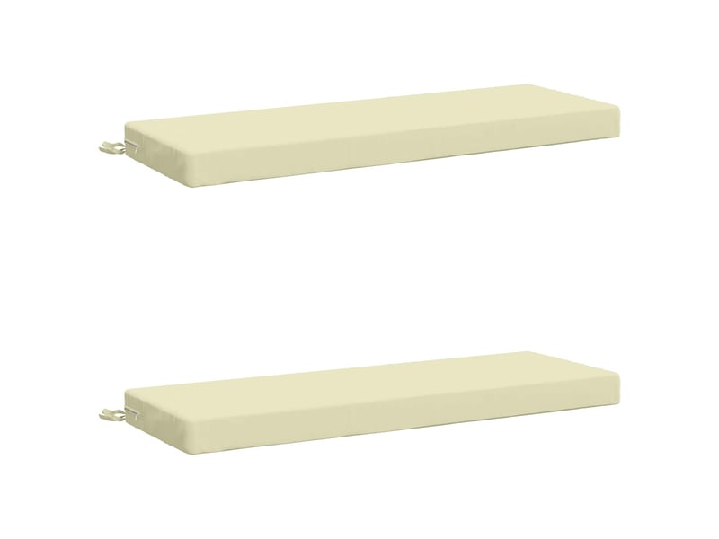 Lot de 2 coussins de banc, coussins d'assise soest 100 % polyester crème cf57195 - Conforama B