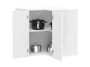 Armoire d'angle murale de cuisine porto blanc bois d'ingénierie