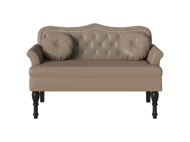  Banc chesterfield, canapé 2 places cappuccino 120,5x65x75 cm simili cuir  - Conforama D