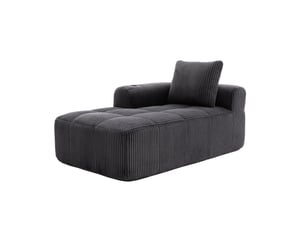 Canapé droit fixe <strong>MAISENTIEL</strong> <strong></strong> 1 place Velours côtelé gris