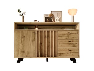 Buffet 2 porte(s)  3 tiroir(s) <strong></strong> <strong></strong> - 120 cm coloris naturel 