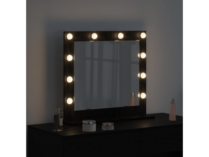  Miroir de vanité, miroir de coiffeuse chêne noir 60 x 55 x 18 cm rectangulaire cf62763  - Conforama C