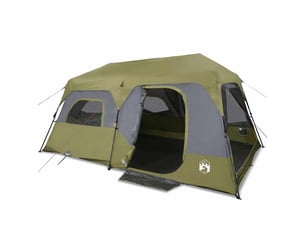 Tente de camping, tente familiale 9 personnes vert libération rapide imperméable