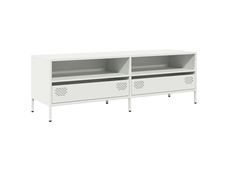  Meuble tv - banc tv - meuble de rangement blanc 135x39x43,5 cm acier laminé à froid  - Conforama A