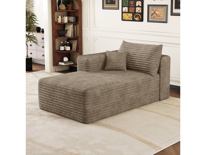  Petit canapé convertible angle gauche camel, canapé lit 2 places compact en tissu marron clair  - Conforama D