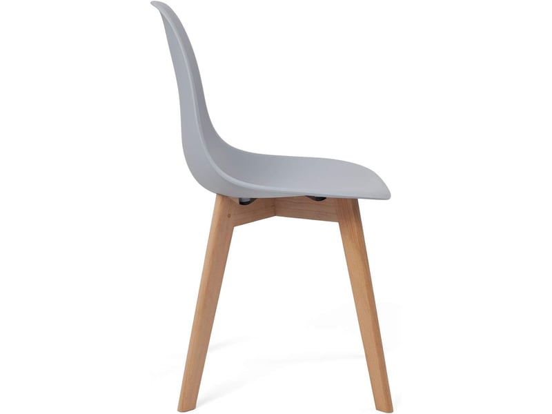  Lot de 4 chaises de cuisine scandinaves nao grises avec pieds en hêtre clair 651-NAO - Conforama E
