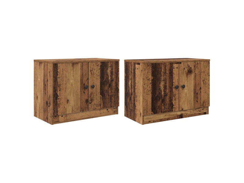 Table de chevet avec stockage 2 pièces bois ancien 66 x 35 x 48 cm - Conforama D
